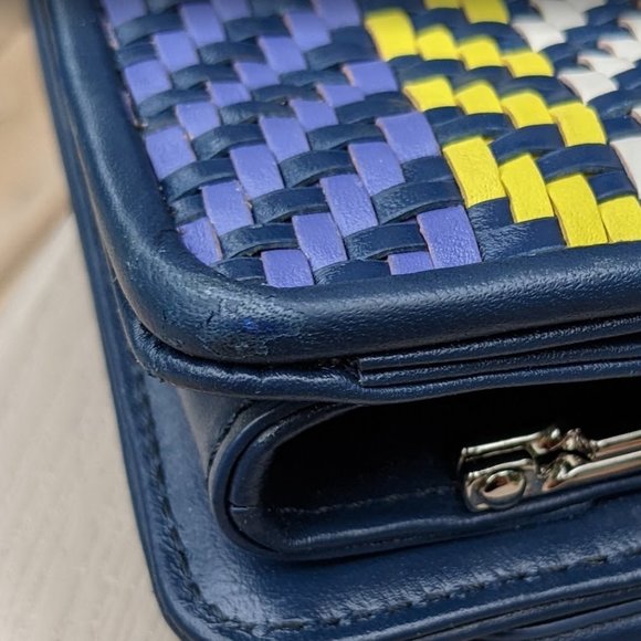 Anthropologie REBECCA MINKOFF Honey Leather Woven Clutch Handbag - Picture 9 of 12